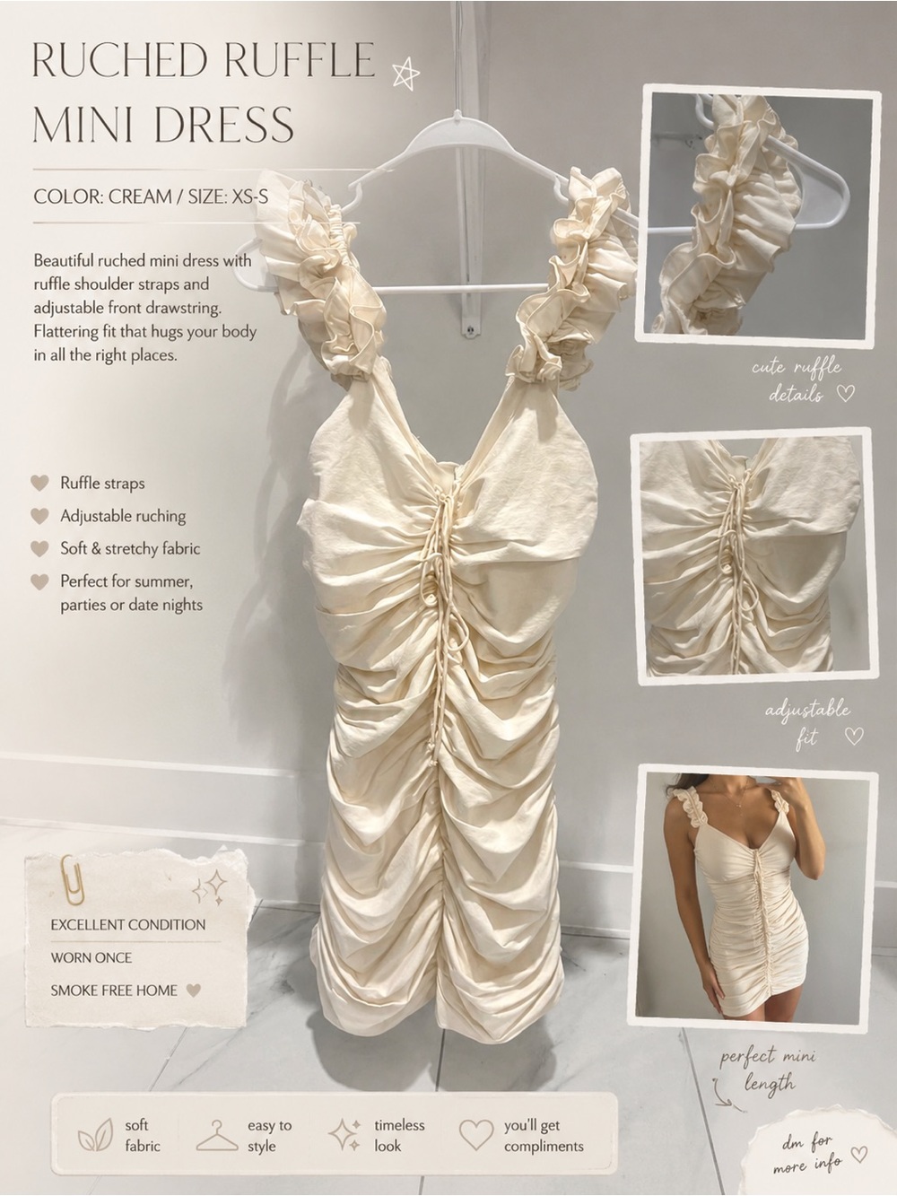 Zara Mini Dress - Cream